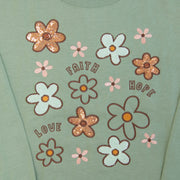 Faith Hope Love Embellished Crewneck Sweatshirt