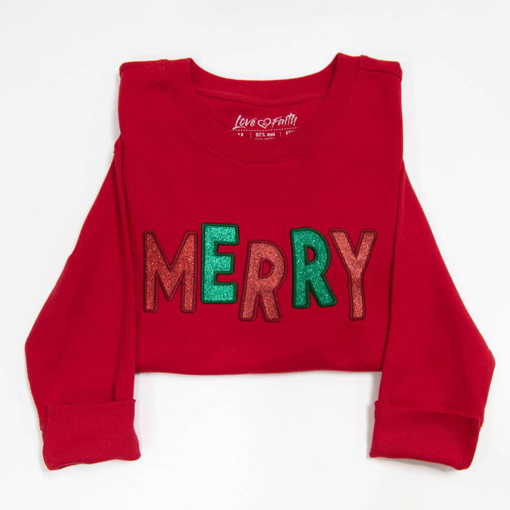 Merry Candy Canes Side Slit Crewneck Sweatshirt