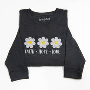 Faith Hope Love Side Slit Crewneck Sweatshirt