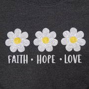 Faith Hope Love Side Slit Crewneck Sweatshirt