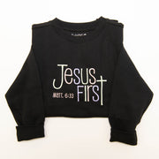 Jesus First Embroidered Crewneck Sweatshirt
