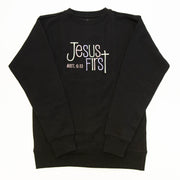 Jesus First Embroidered Crewneck Sweatshirt