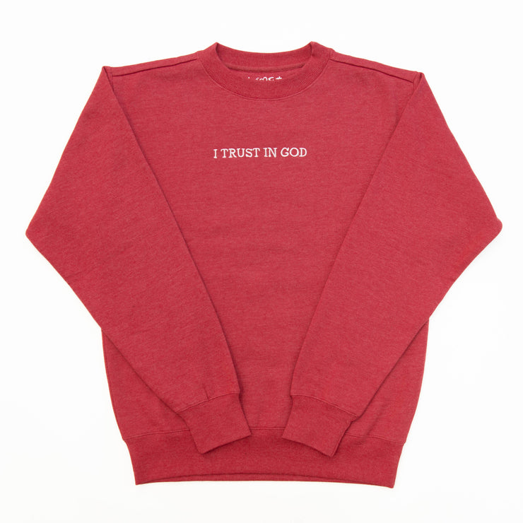 I Trust in God Embroidered Crewneck Sweatshirt