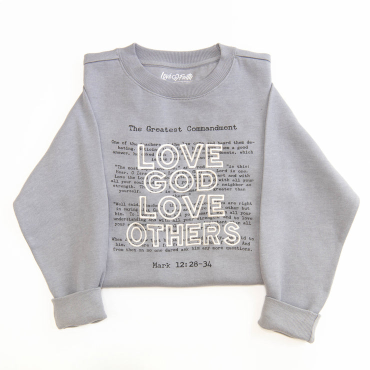 Love God Love Others Embroidered Crewneck Sweatshirt