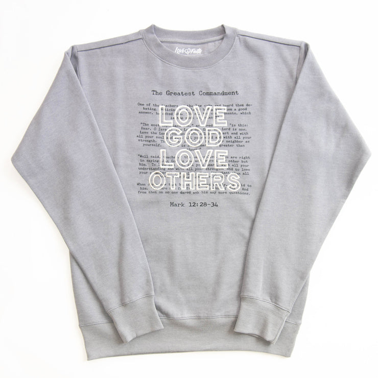 Love God Love Others Embroidered Crewneck Sweatshirt