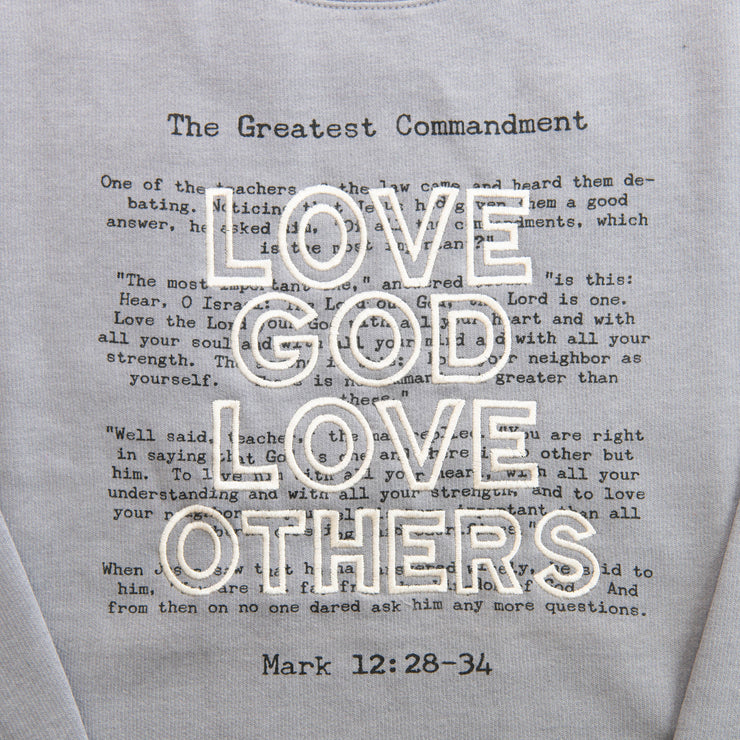 Love God Love Others Embroidered Crewneck Sweatshirt