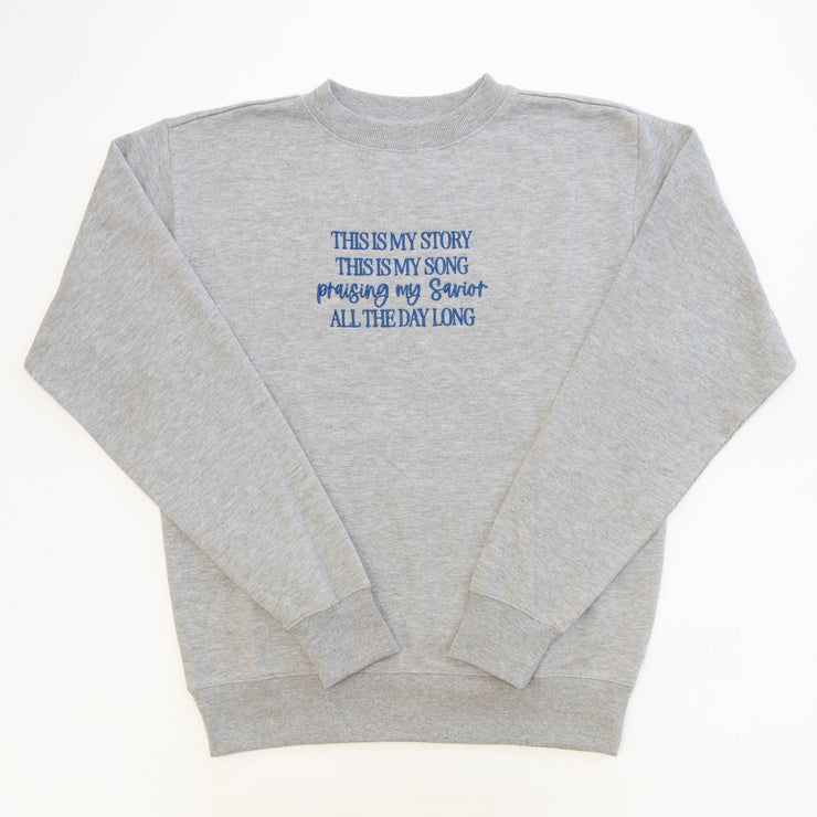 Praising my Savior Embroidered Crewneck Sweatshirt