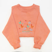 Rise and Shine Chicks Embroidered Crewneck Sweatshirt