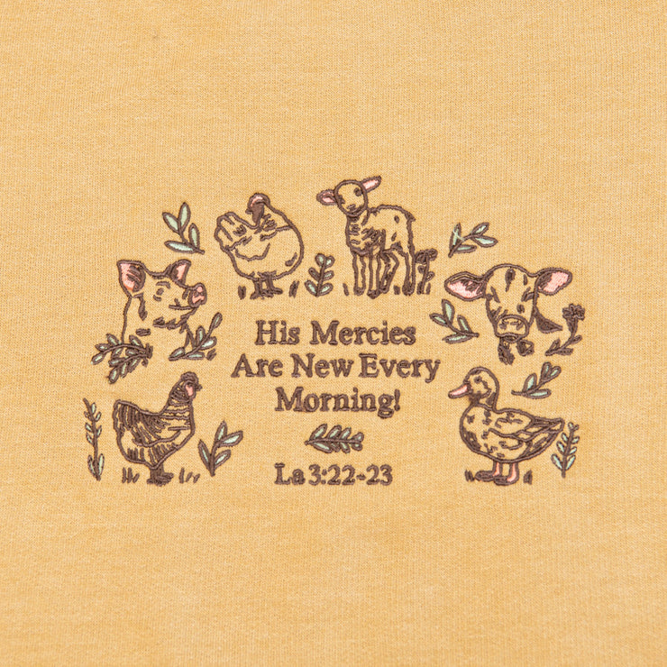 His Mercies are New Farm Embroidered Crewneck Sweatshirt