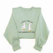 I Will Sing Embroidered Crewneck Sweatshirt