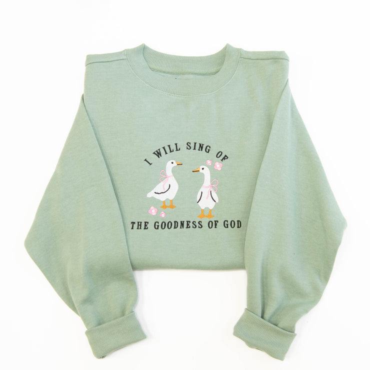 I Will Sing Embroidered Crewneck Sweatshirt