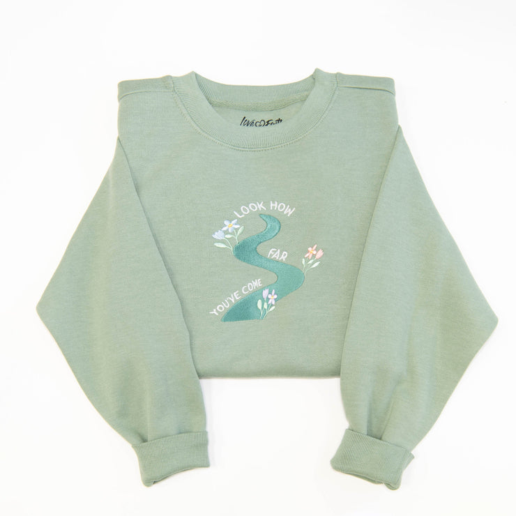 How Far You've Come Embroidered Crewneck Sweatshirt