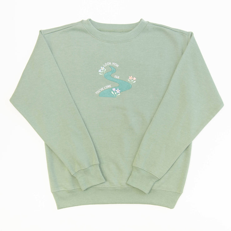 How Far You've Come Embroidered Crewneck Sweatshirt
