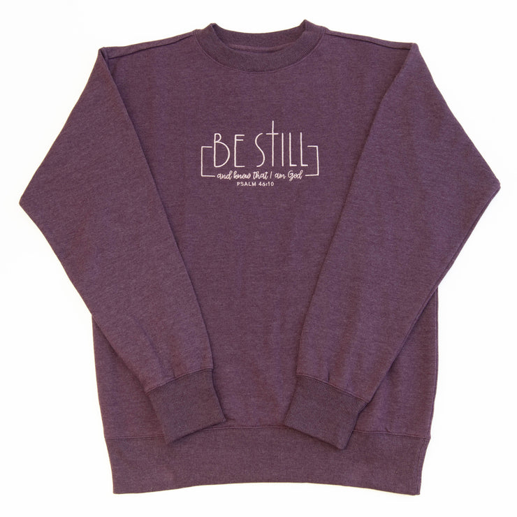 Be Still Embroidered Crewneck Sweatshirt