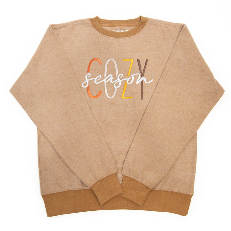 Embroidered Cozy Season Fuzzy Sweatshirt