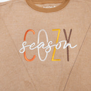 Embroidered Cozy Season Fuzzy Sweatshirt