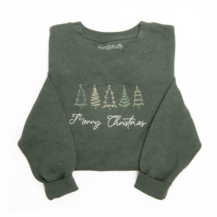 Merry Christmas Embroidered Sweatshirt