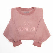 Fuzzy Embroidered Choose Joy Sweatshirt