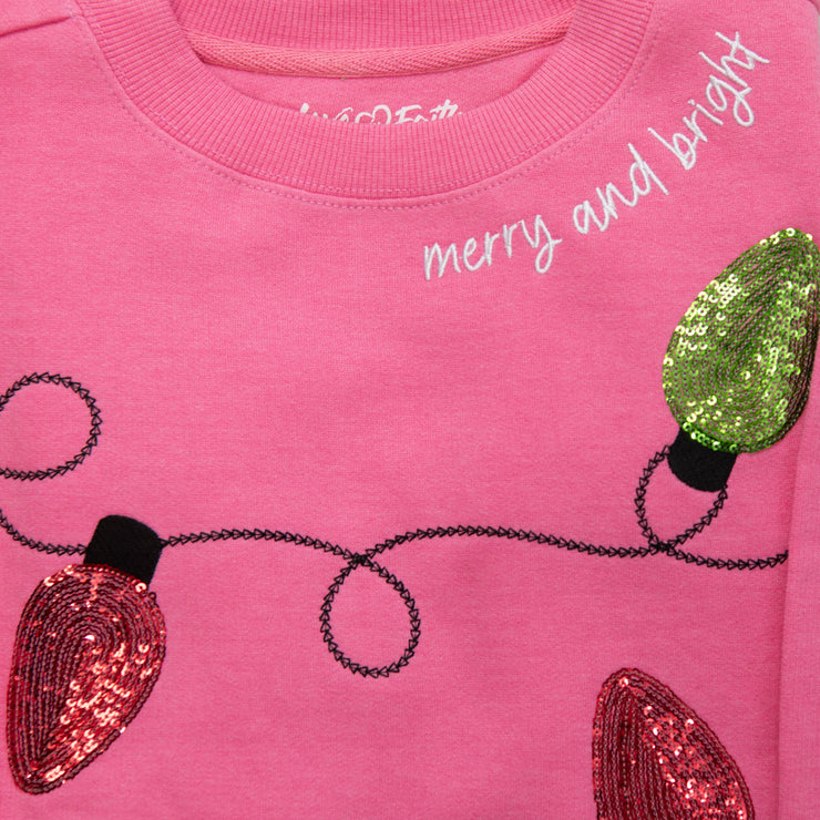 Embellished Merry and Bright Sweatshirt
