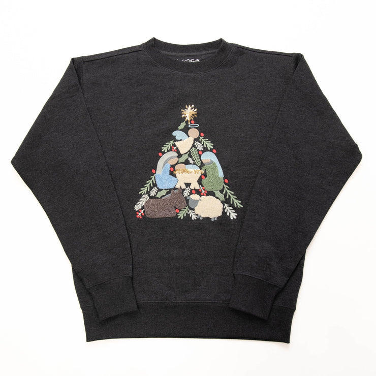 Embellished Nativity Tree Sweatshirt