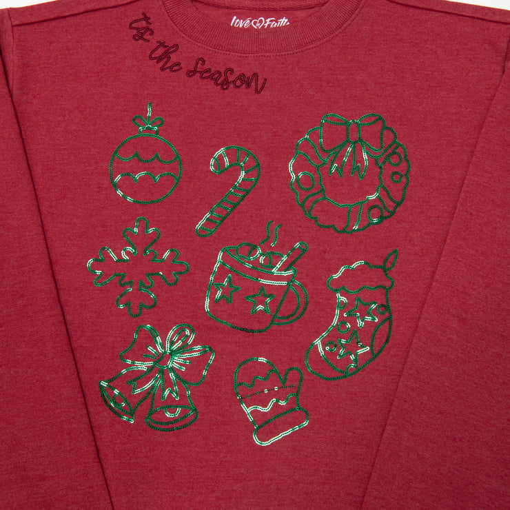 Tis the Season Embellished Crewneck Sweatshirt