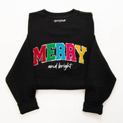 Embellished Merry and Bright Varsity Sweatshirt