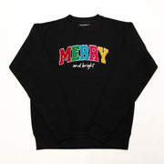Embellished Merry and Bright Varsity Sweatshirt