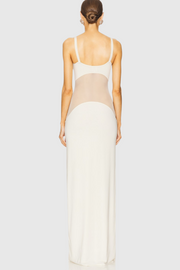 Dajoa Mesh Curve Maxi Dress - White
