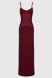 Dajoa Mesh Curve Maxi Dress - Wine