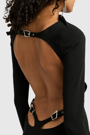 Dariusz Open Back Buckled Maxi Dress