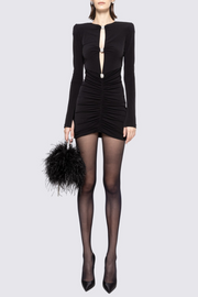 Denali Crystal Embellished Cutout Mini Dress