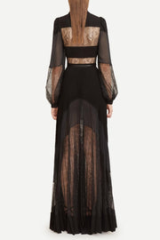 Dimaia Lace Pleated Maxi Dress