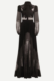 Dimaia Lace Pleated Maxi Dress