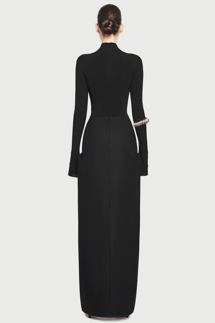 Fairly Deconstruct Ruched Maxi Dress - Black