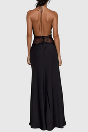 Edwiga Lace Halter Maxi Dress - Black