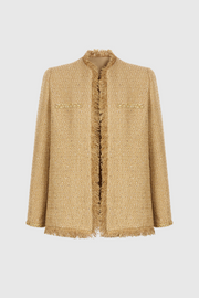 Elborno Gold Embellished Strapless Midi Dress