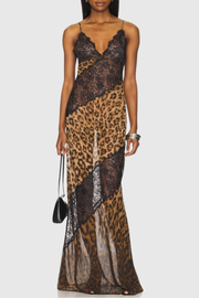Gannan Lace Leopard Maxi Dress