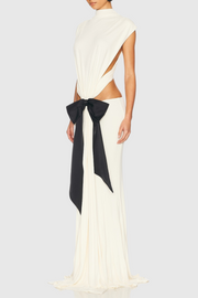 Graillot Bow Cutout Backless Maxi Dress - White