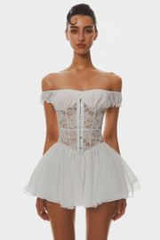 Hathia Off Shoulder Lace Corset Mini Dress