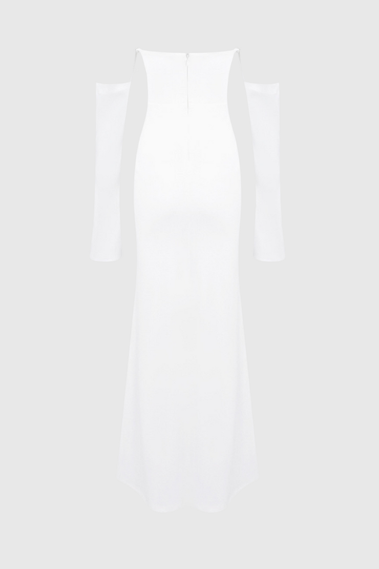 Heega Off Shoulder Corset Maxi Dress - White