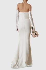 Heega Off Shoulder Corset Maxi Dress - White