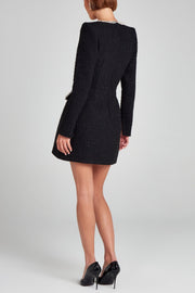 Hilary Embellished Tweed Long Sleeve Mini Dress