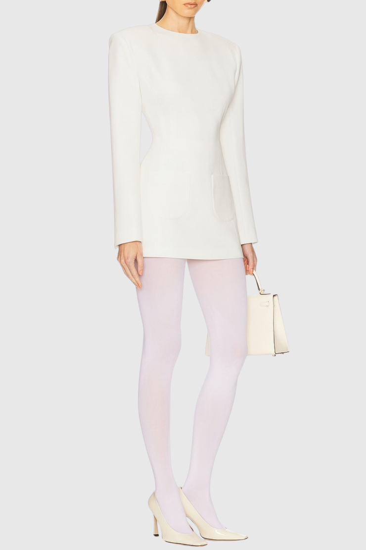Ivara Cinched Mini Suit Dress - White