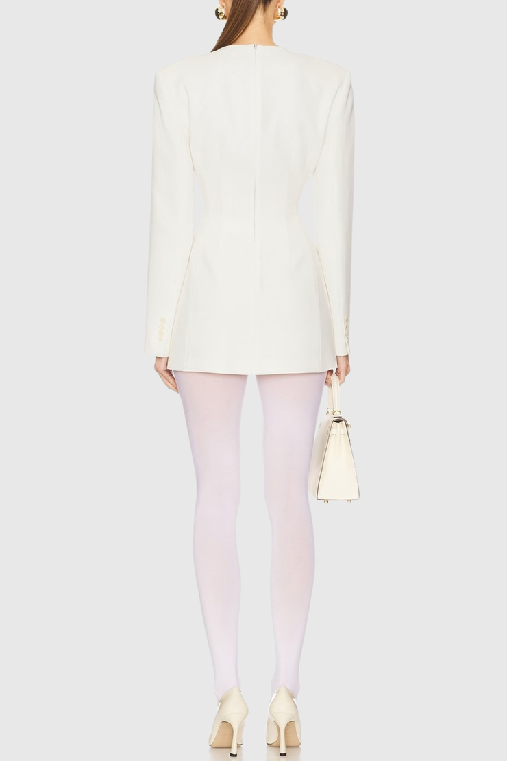 Ivara Cinched Mini Suit Dress - White