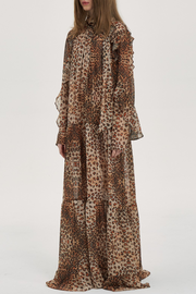 Jajaha Leopard Bow Maxi Dress
