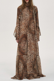 Jajaha Leopard Bow Maxi Dress