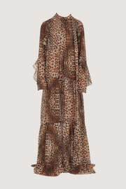 Jajaha Leopard Bow Maxi Dress