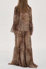 Jajaha Leopard Bow Maxi Dress