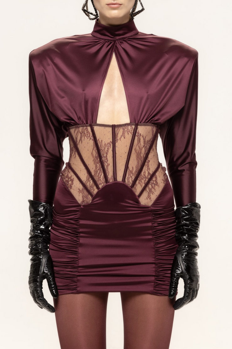 Jalissa Lace Corset Cutout Mini Dress