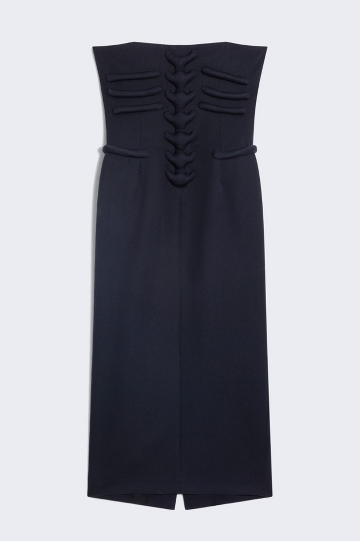 Jayaia Strapless Bustier Bones Midi Dress